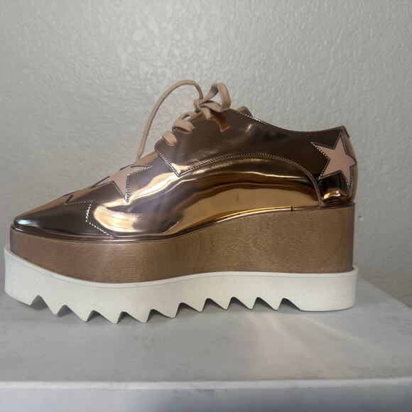 Stella McCartney Elyse Rose Gold Star Platforms, Glam Rock, EU size 39, US 9 - Picture 7 of 15